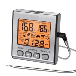 Digital Meat Thermometer Accurate Candy Thermometer Smoker Cooking Food BBQ Thermometer  for Grilling with Smart Cooking Timer Mode and Backlight spancare