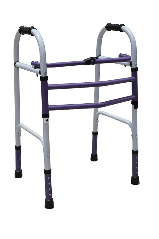 ADJUSTABLE FOLDABLE PATIENTS AND ADULTS WALKING WALKER – PURPLE AND WHITE spancare