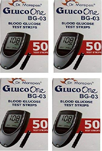 Dr Morepen BG-03 Test Strips – 200 Strips for Blood Glucose Testing