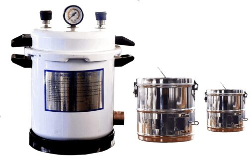 Powder Coated, Electric Autoclave Pressure Cooker TypeAutoclave Sterilizer Electric  & 9x9, 6X6 Sterilizer Dressing Drum Heavy Duty (Size 11x9 inch) spancare