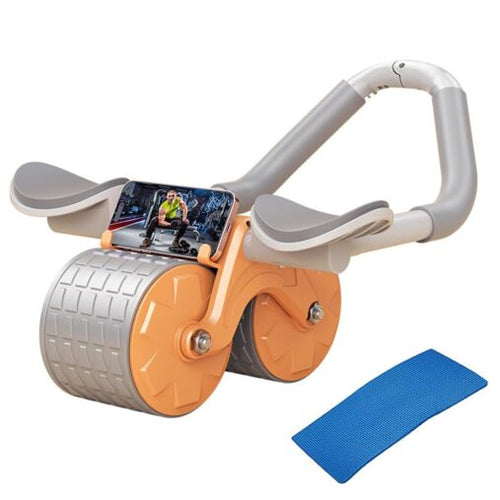 Ab Roller Set with Handle and Silent Knee Pad Mat for Exercise Gym, Premium Abdominal Ab Roller with Phone Holder for Core workout, fitness & Exercise, Home Workout Equipment for Men Women