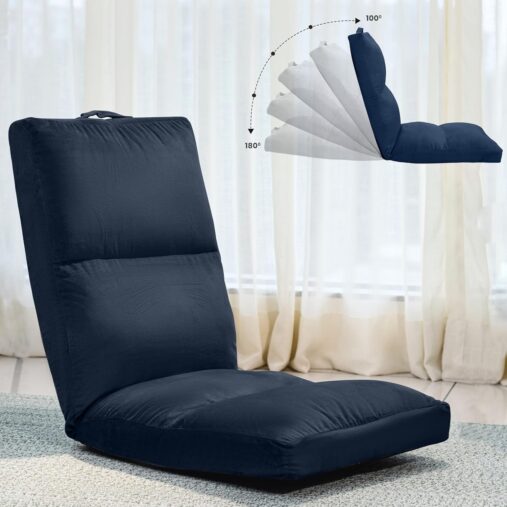 Reclining Floor Chair for Living Room | Meditation Chair | Adjustable Back Rest with 5 Position Lock-in  | Back Support | Maintain Posture While Sitting on Floor for Yoga/Pooja - spancare