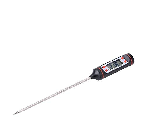 Steel Food Thermometer Digital for Cooking (Black) spancare