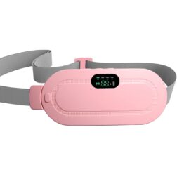 Portable Cordless Heating Pad for Menstrual Cramps Relief, Heating Pad for Stomach, 3-Speed Temperature  Adjustment and 4-Speed Massage Modes, Back and Belly Heating Pad for Women(Pink) spancare