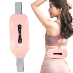 Cordless Period Cramp Relief Massager Belt With 3 Speed & 3 Crampfree Massage Modes | The Ultimate  Heating Pad for Period Cramps Led Display (PINK & WHITE BELT) spancare
