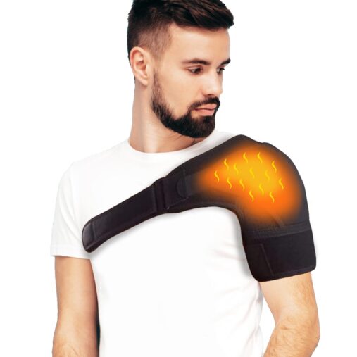 Electric Heating Pad for Shoulder Pain Relief (Black) | Suitable For Both Shoulders |  Adjustable Heating Levels | Safe to Use spancare
