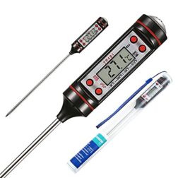 Cooking Thermometer, Digital Instant Read Food Thermometer Meat Thermometer Kitchen  Thermometer with Probe, LCD Screen, Auto On/Off for BBQ, Grill, Suger, Milk spancare