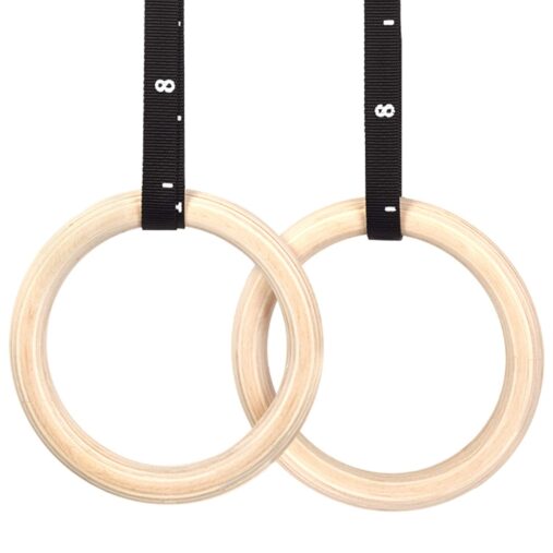 Rings Gymnastics | Rings Calisthenics Equipment Crossfit Equipment Olympic Rings | Wooden Rings parallettes Gym Rings  with Straps Pull up Rings spancare