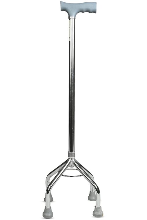 Steel Height Adjustable quadripod 4 Leg Walking Stick | Ideal for Senior Citizen, Old Elderly People, Patients & Handicap spancare