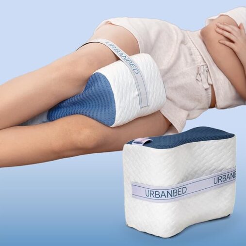 Memory Foam Orthopaedic Knee Support Leg Rest Pillow for Side Sleepers, for Relief from Sciatica, Back Pain, Leg Pain, Pregnancy, Post Surgery, Hip & Joint Pain (Grey) spancare
