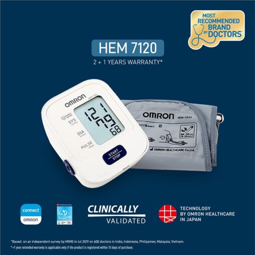 HEM 7120 Fully Automatic Digital Blood Pressure Monitor With Intellisense Technology  For Most Accurate Measurement - Arm Circumference (22-32Cm)