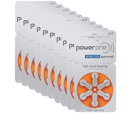 Size 13 Hearing Aid Batteries Zinc Air P13 Pack of 60 spancare