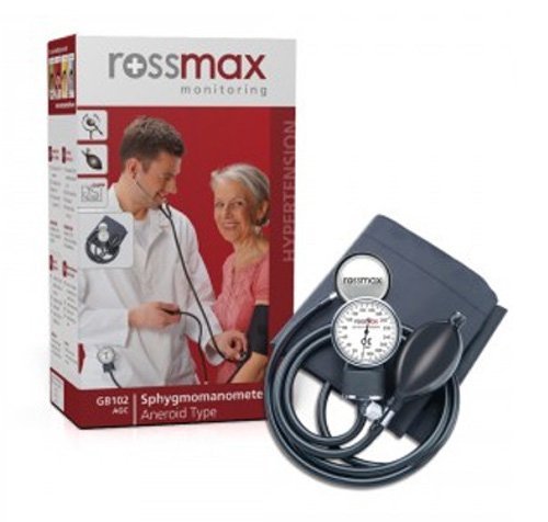 Rossmax GB102 Aneroid Blood Pressure Monitor (Black), With Stethoscope spancare