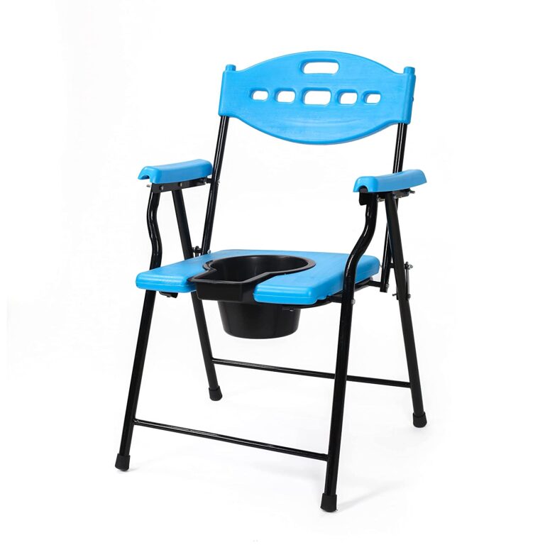 Folding Mobile Commode Chair With Toilet Seat spancare