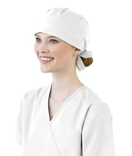 SPANCARE PHARMACEUTICALS Uniforms Premium Scrub Cap Unisex with Sweat Band (Pack of 10) White