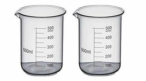 Spancare Borosilicate Glass Beakers, Pack of 2, with Graduation Marks and spout, 500 ml spancare