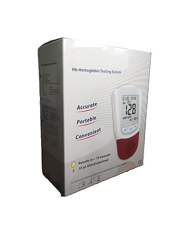 Hemoglobin Meter Device with 60 Test Strips, Blood Testing Kit (without battery) spancare