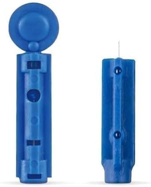 Blood Lancets for Testing, 100 Round Needles, Test Strips, Blue Pack of (100) spancare