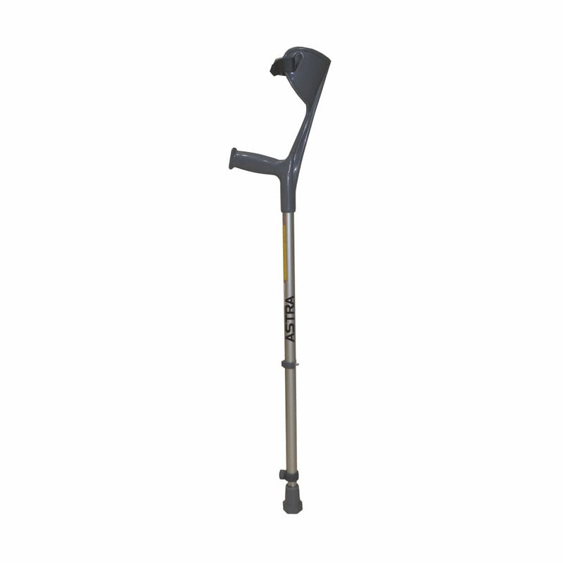 Elbow Crutch Tripod Base (FIXED HANDLE) Light Weight & Adjustable Height (1 Piece) (Grey) spancare
