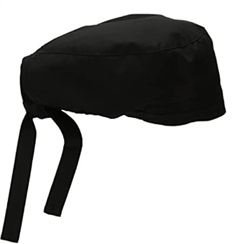 SPANCARE PHARMACEUTICALS Uniforms Premium Scrub Cap Unisex with Sweat Band (Pack of 10) Black spancare