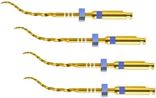 Heat Treated Gold Rotary Files, Efficiently Shape Root canals Without fracturing (21mm (W3 - Path 12/.vt))