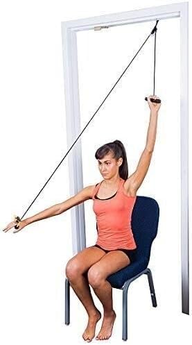 Spancare Shoulder Exercise Equipment Rope with Pulley - Eco, Plastic Blue and Red spancare