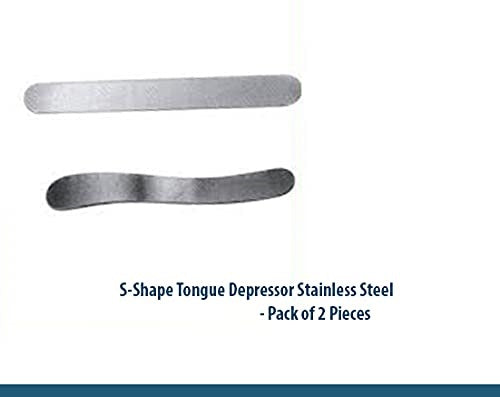 surgical S-Shape Tongue Depressor Stainless Steel Tongue Depressor - Pack of 2 Pieces spancare