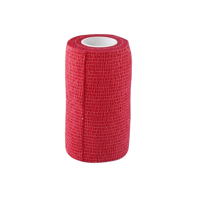Cohesive Crepe Bandage Red (Pack of 2) Elastic Self Adhesive (10 cm X 4.5 mtr) spancare