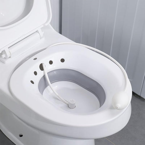 Sitz Bath Tub for Fissure with Pressure Pump Foldable Grey