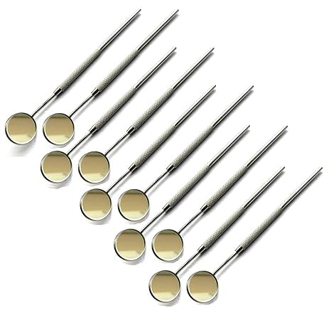 SPANCARE PHARMACEUTICALS Dental Mouth Mirror with Handle Made Stainless Steel (Pack of 10 PCS)
