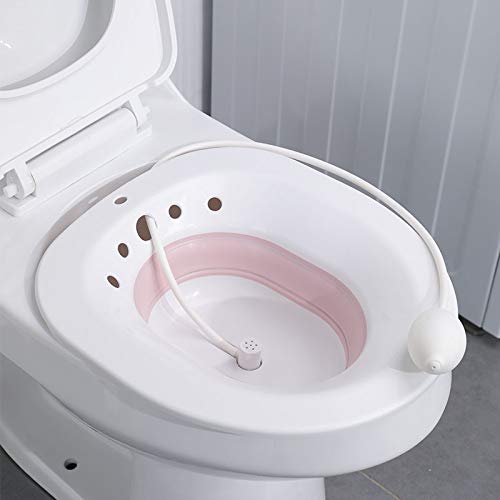 Sitz Bath for Adults | Fits All Toilet Seats | Pump Flusher for Fissure, Pregnant Women, Postpartum Care, Hemorrhoids Inflammation Treatment | Piles Tub for Hot Water Bathing | Sitz Bath Tub for Post Delivery (Multicolour) spancare
