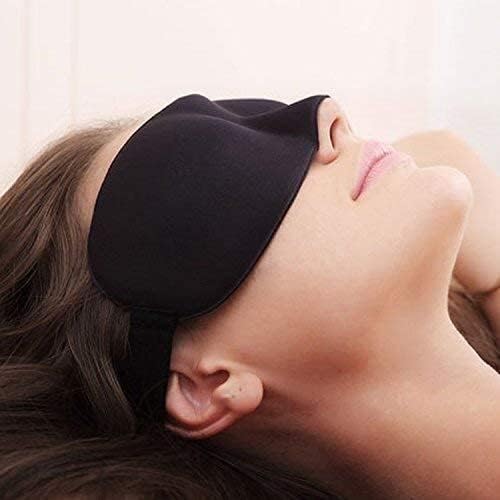 Spancare (1 Pack), Blind Sleeping Eye Mask Slip Night, Black 3D Cotton Cover Super Soft spancare