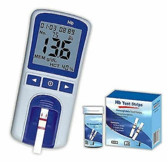 Digital Hb Hemoglobin Testing Meter with 50 Test Strips (without battery) spancare