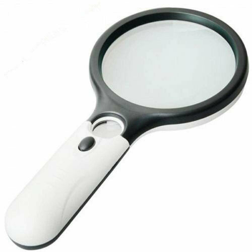 SpancareLED Light 45X Handheld Mini Pocket Microscope Reading Magnifying Glass Lens45X Handheld Mini Pocket Microscope Reading Magnifying Glass Lens