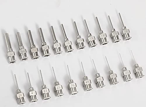 Snapcare Pharamaceuticals Dispensing Metal Needle Liquid Dispenser Needle Glue Dispensing Blunt Tips Industrial Dispensing Tips Threaded Lure Lock for Bottle Needle Tube (100 Pieces) - 20 G spancare