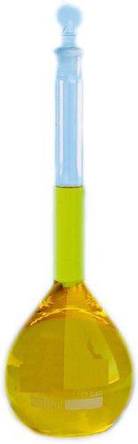 SPANCARE PHARMACEUTICALS_Volumetric Measuring Flask 250ml with Glass Stopper Borosilicate Glassware Class B for Chemistry Measuring Flask Laboratory Apparatus (Pack of 1)