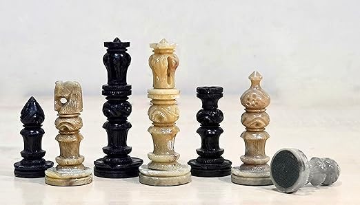 Stone Chess Pieces Set, 3-inch King Height, Chessmen Coins spancare