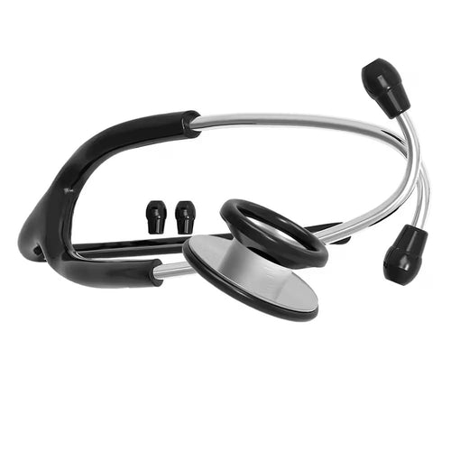 Professional Dual Head Stethoscope for Adult Medical Use (Black)
