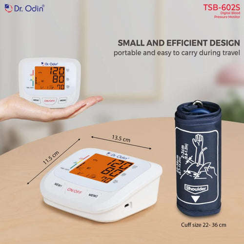 Dr. Odin TSB 602S Fully Automatic Digital Blood Pressure Monitor with Large Cuff BPM Monitor at Home BP Machine for Doctors (White)