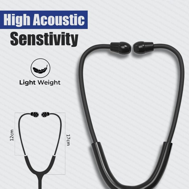 Midnight Black Stethoscope for Doctors and Students (Dual Head) spancare