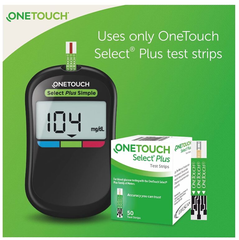 OneTouch Select Plus Simple Glucometer Kit with 50 Strips & Lancets