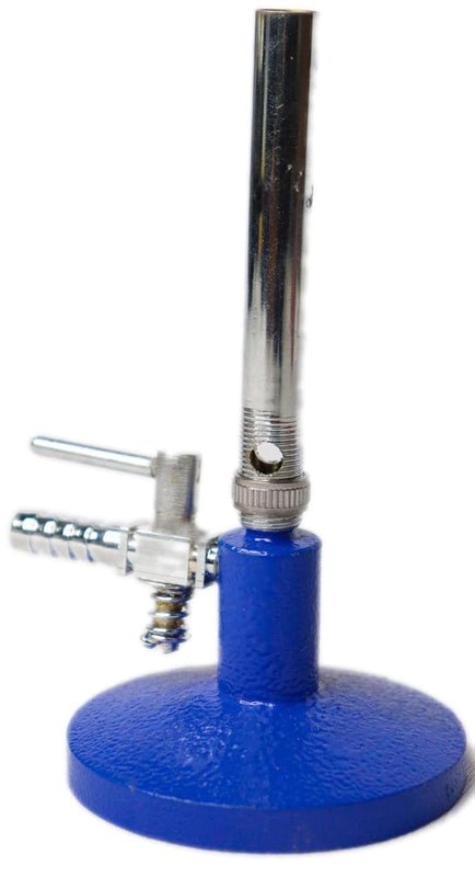 SPANCARE PHARMACEUTICALS_Burner with Stop Cock Brass Blue for lab use in School or Colleges, Flame or Heat Apparatus for Many Applications (Pack of 1) spancare