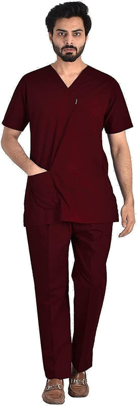 Spancare Poly Cotton Unisex Medical Scrub Suit for Men & Women, Medical Scrub Top and Bottom (All Size) (S) spancare