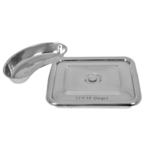 SPANCARE PHARMACEUTICALS Instrument Tray 12x19 Kidney Tray 12 inch Heavy Duty Stainless Steel