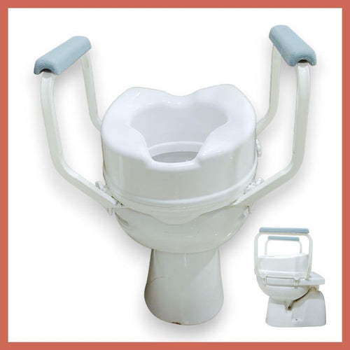 6 Inch Commode Raiser with Handles – Secure 4-Clip Toilet Seat Riser