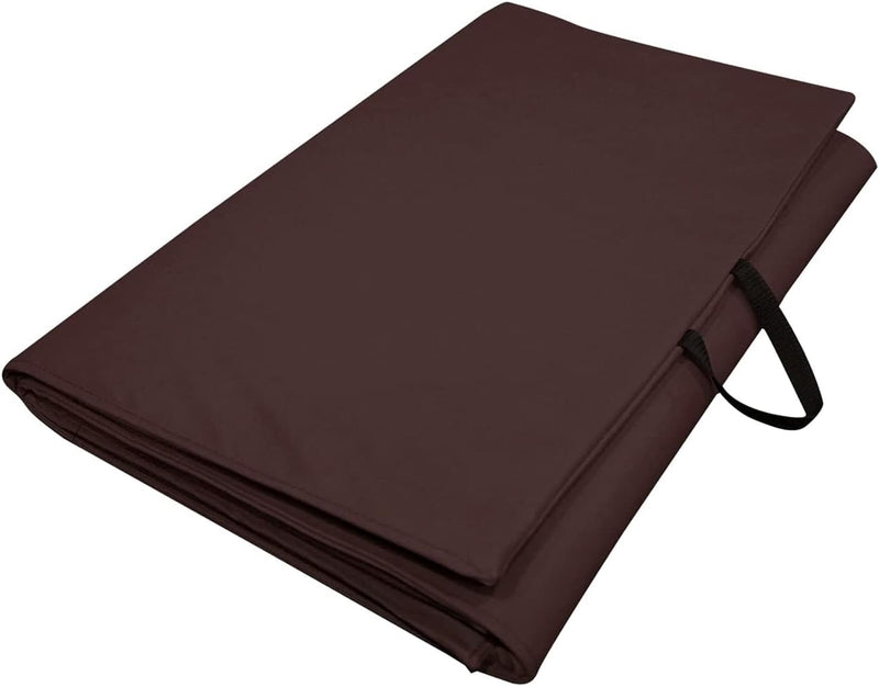 Premium 10MM PVC Leather Yoga Mat | Extra Thick Yoga Mat for Exercise, Fitness & Meditation with Carrying Strap for Men & Women - Brown (Professional Yoga Mat) spancare