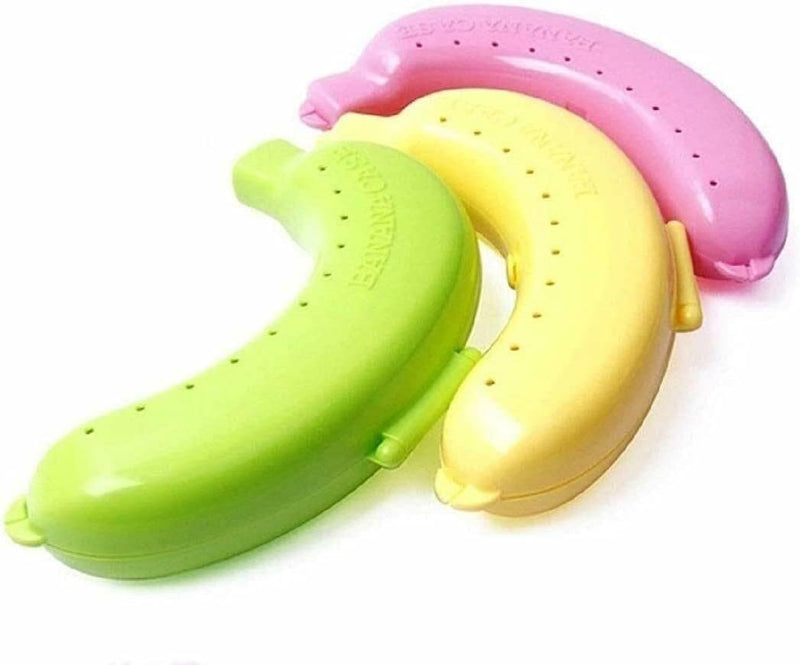 Fruit Banana Food Storage Plastic Case Cover (Pack of 3) (Multi) spancare