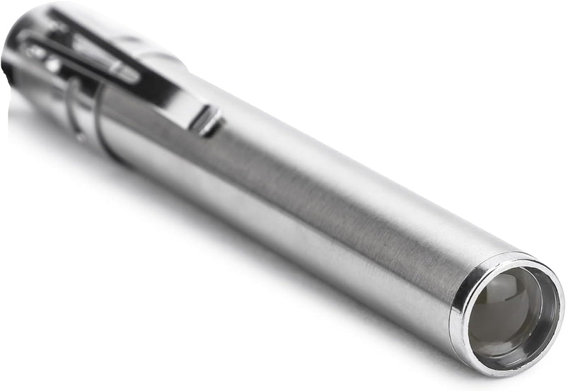 SPANCARE PHARMACEUTICALS Aluminium Pocket Pen Torch for Doctors | Nurses | Medical Students | Moon Light |Super Bright | Free Battery (Silver) (2) spancare