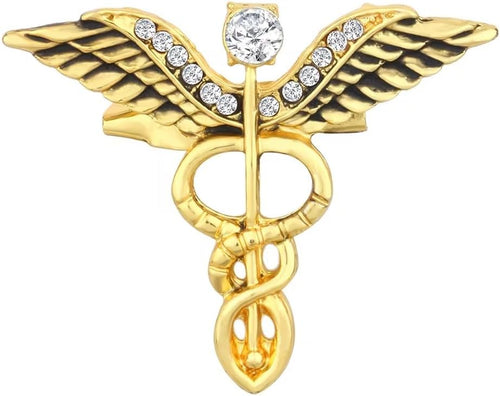 Gold Plated Medical Caduceus Doctor's Lapel Pin (2)
