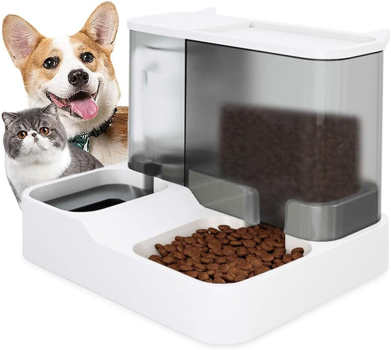 2 in 1 Automatic Food Feeder and Water Dispenser Gravity Design Auto Feeding 3L | Cat Auto Dog Water Dispenser 1 L for Small Medium Big Dog Pets Puppy Kittens spancare